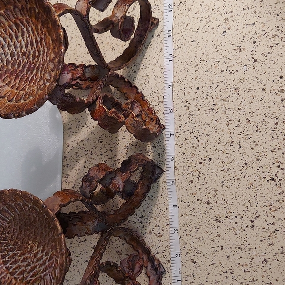 2 Pillar Candle Holder Architectural Scroll Brutalist Style Heavy Metal Sturdy - Picture 11 of 11